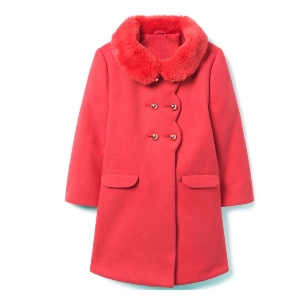Janie and Jack faux-fur trim coat
